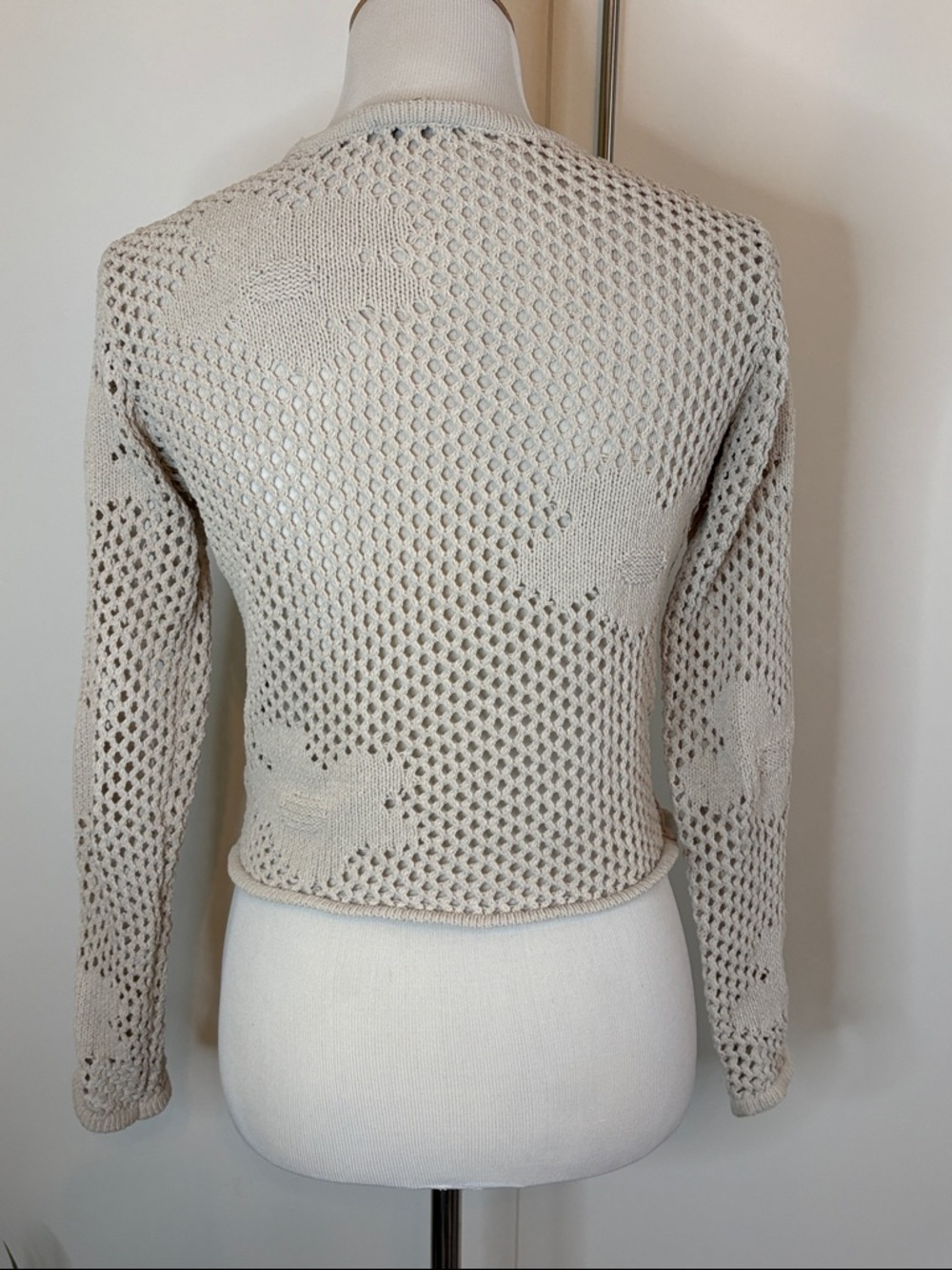 Z Supply Neutral Open-Knit Crewneck Sweater | XS - Picture 4 of 8